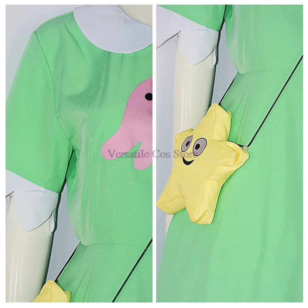 Anime estrela estrela borboleta cosplay estrela borboleta vestido verde peruca vermelho headwear meias halloween fantasia traje