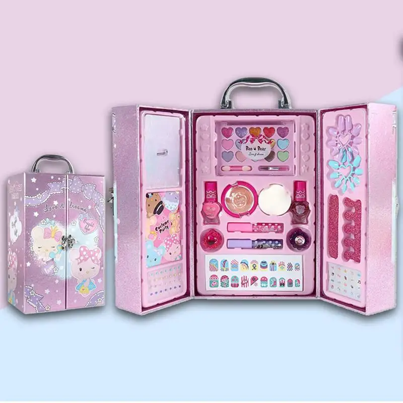 Kid Makeup Toys Cosmetic Princess Makeup Box Kit sicuro e innocuo Eye Shadow Palette Toy Makeup For Girls Beauty Fashion Gifts