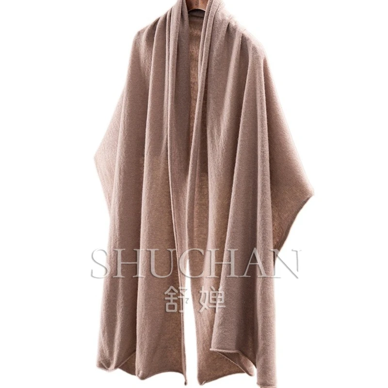 

Quiet Luxury Warmth, French Lazy 100 Cashmere Flower Yarn Knitted Scarf Shawl Women's 3Y65 Luxury Scarf Women Designers