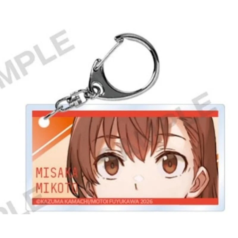Anime A Certain Scientific Railgun Formal Dress Ver Mikoto Misaka Rectangle Acrylic Pendant Keychains Bag Decorations