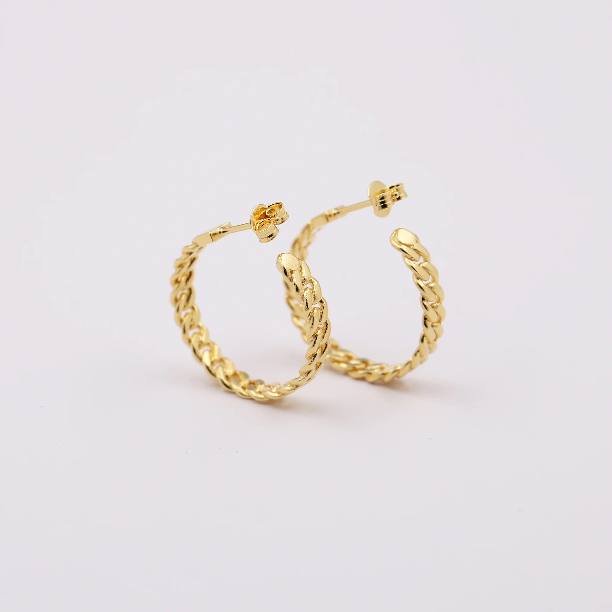 Chain Style w 1.5 micron Thick Gold Plated Earring