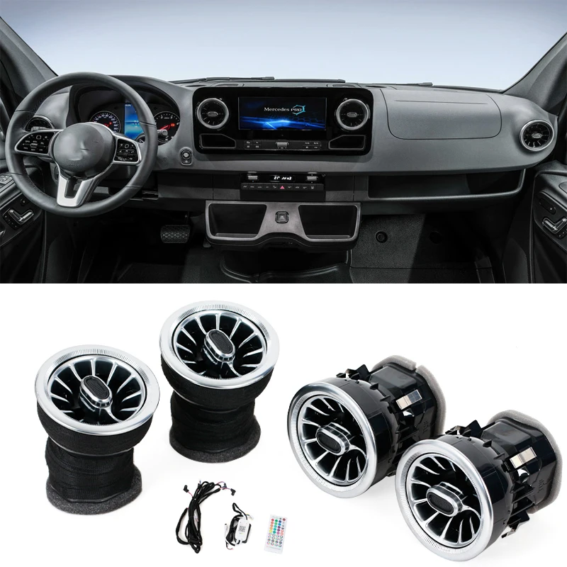 Luz ambiental LED para mercedes-benz Sprinter, salida de ventilación de aire acondicionado frontal, luz ambiental Turbo, embellecedor Interior, accesorios para coche
