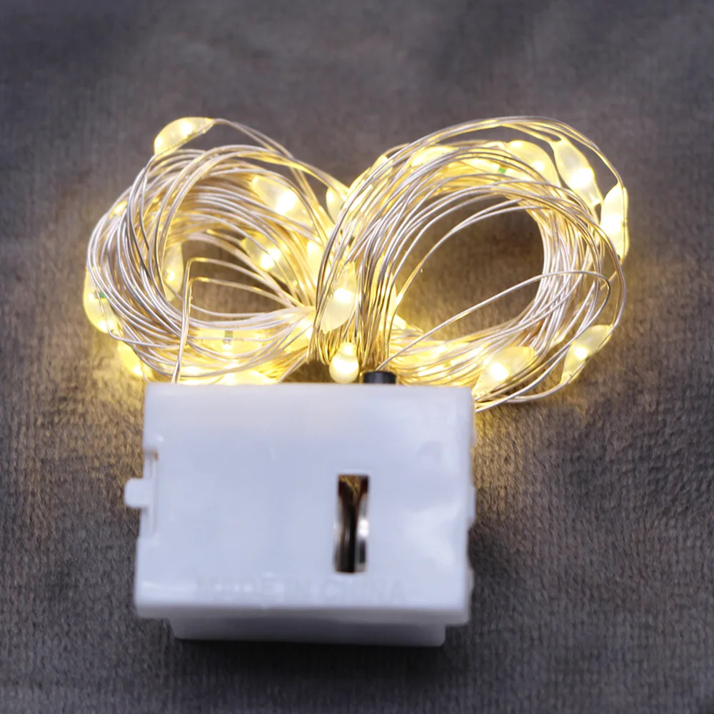 1M/2M Mini Battery Powered Copper Wire Warm White LED Fairy String Lights Garden Home Party Wedding Festival Christmas Decoratio