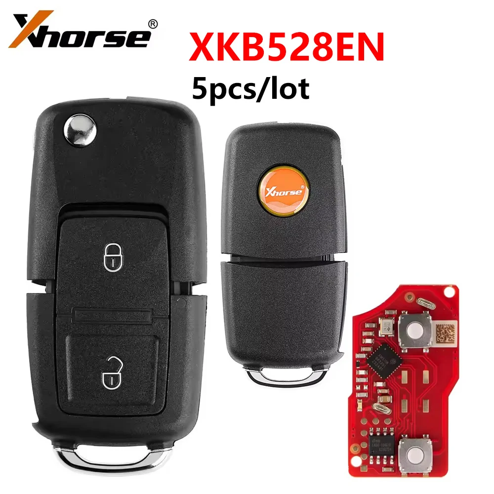5 unids/lote XHORSE Universal VVDI remoto XKB528EN llave de coche Auto B5 estilo 2 botones 2.a generación para herramienta VVDI2 sin Chip en el interior