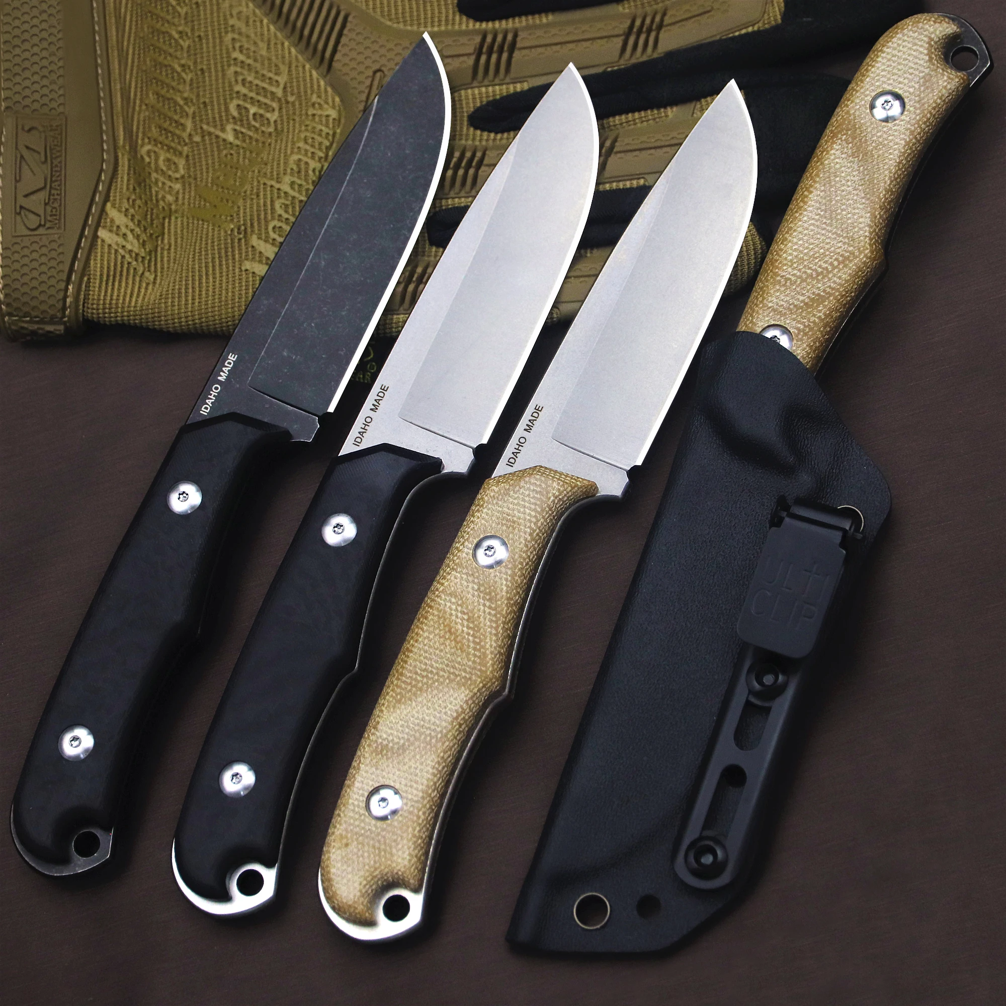 RSA C.R(Backpackers) 12C27 Steel Full Tang Hunting Knife, carbon fiber/linen handle survival Knife, EDC Jungle Knife