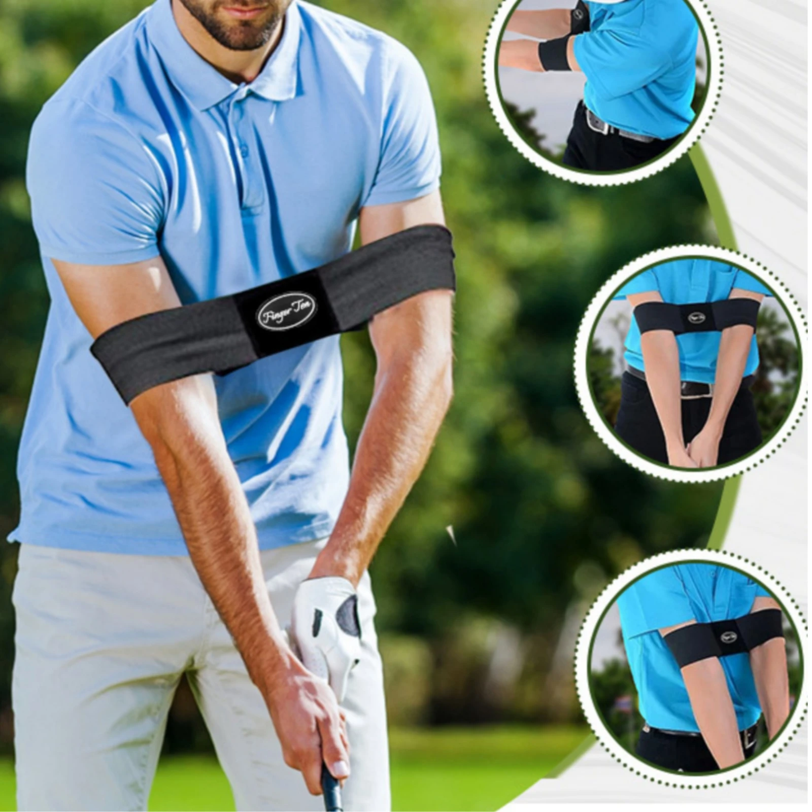 

Golf Swing Coach Set Dimpled Golf Practice Set Textured Training Ball Hooked Forked