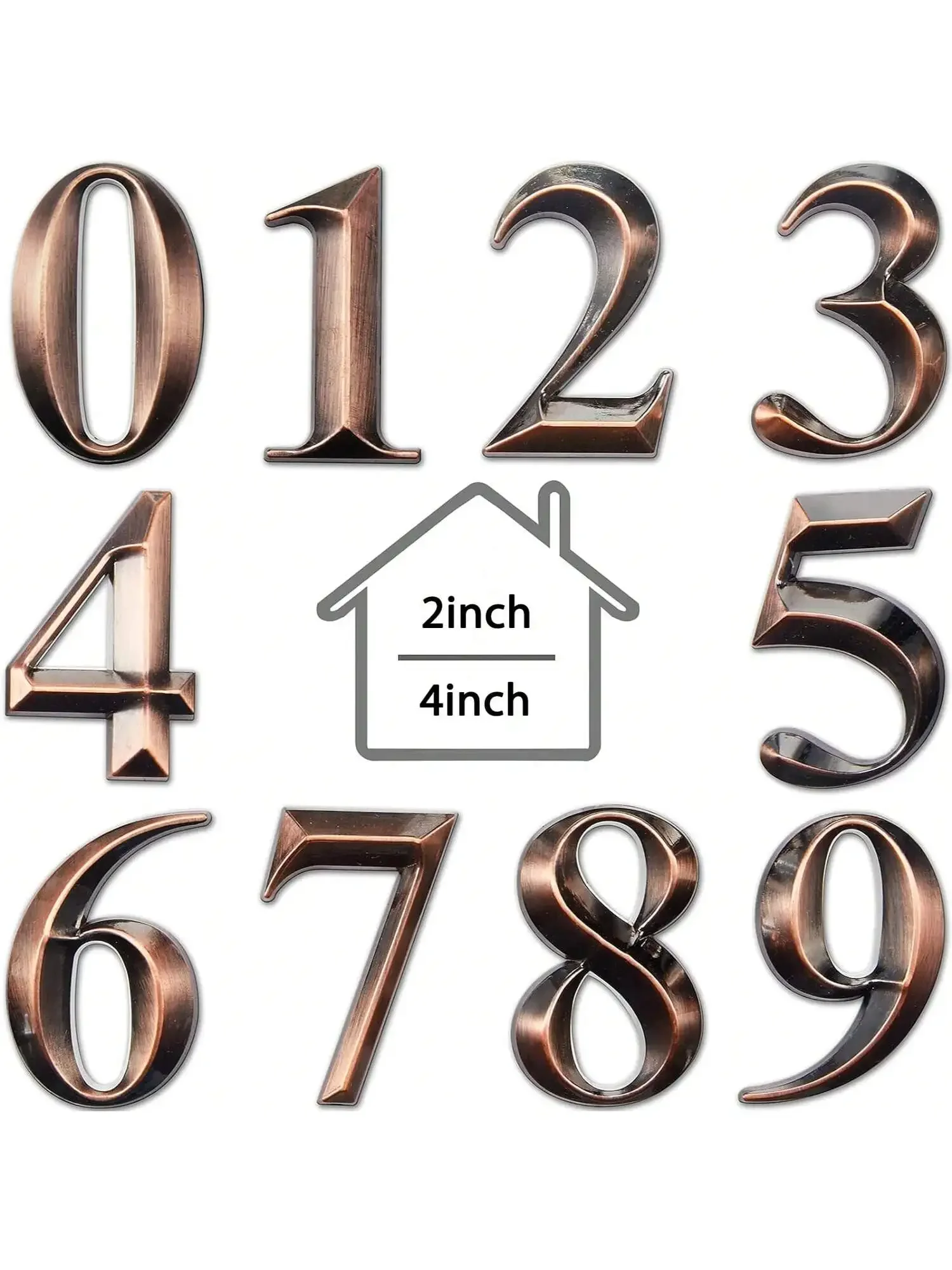 House Numbers Self-adhesive Acrylic For Outside Mailbox Home Address Apartments Office Hotel Room Easy To Install