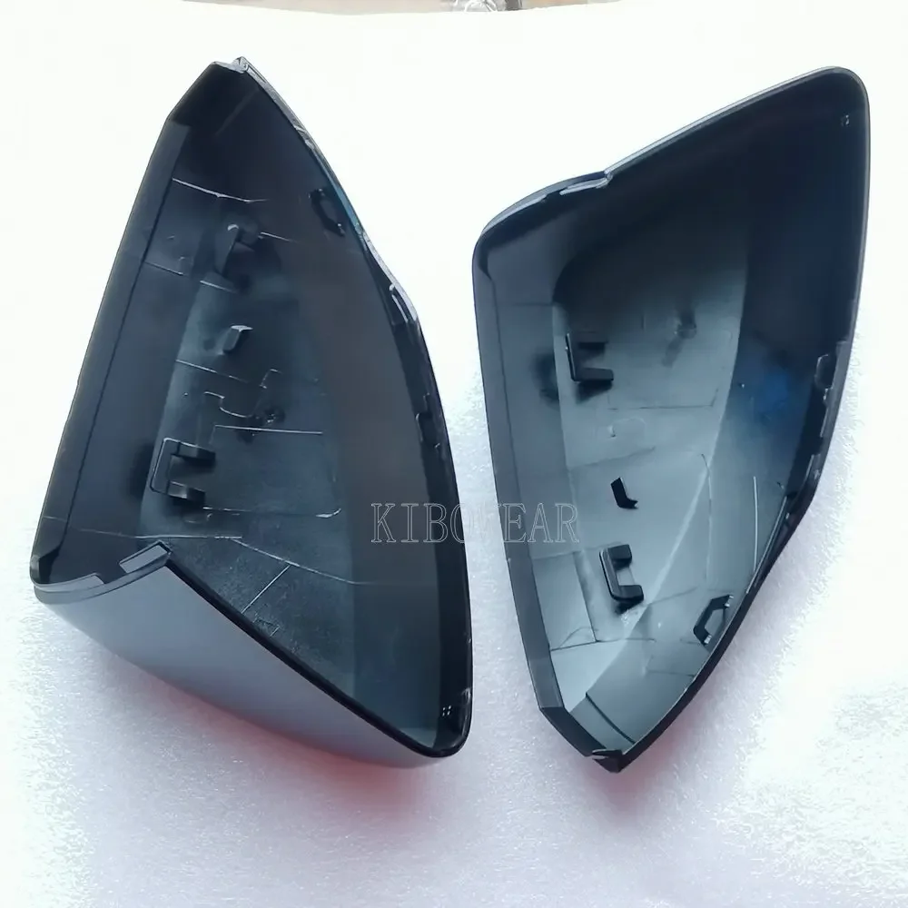 2pcs For Volkswagen Polo Mk6 VI 2018 2019 2020 2021 Side Mirror Cover Door wing replace Carbon/Black LHD