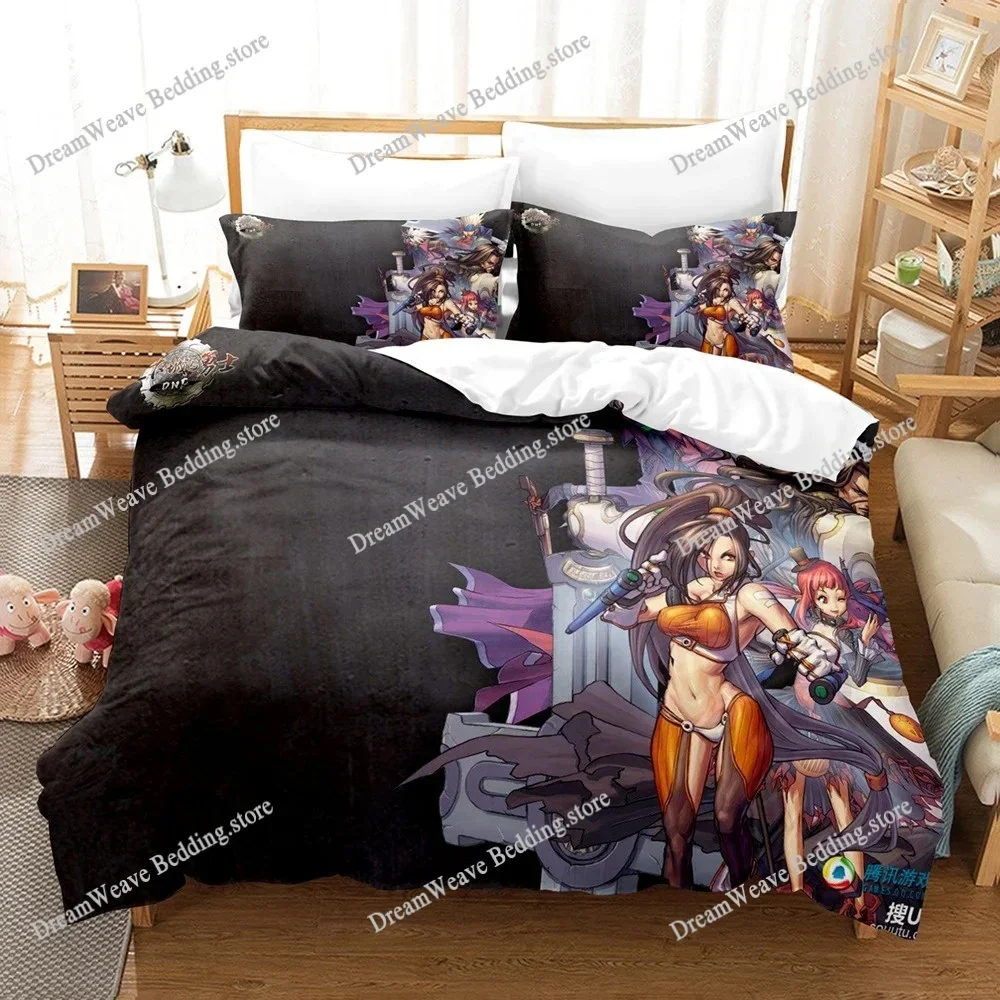 

Fashion 3d Print Game Dunge Fighter Female Magician Bedding Set Single Double King Bed Set Children's Bedroom Duvet Cover Set963