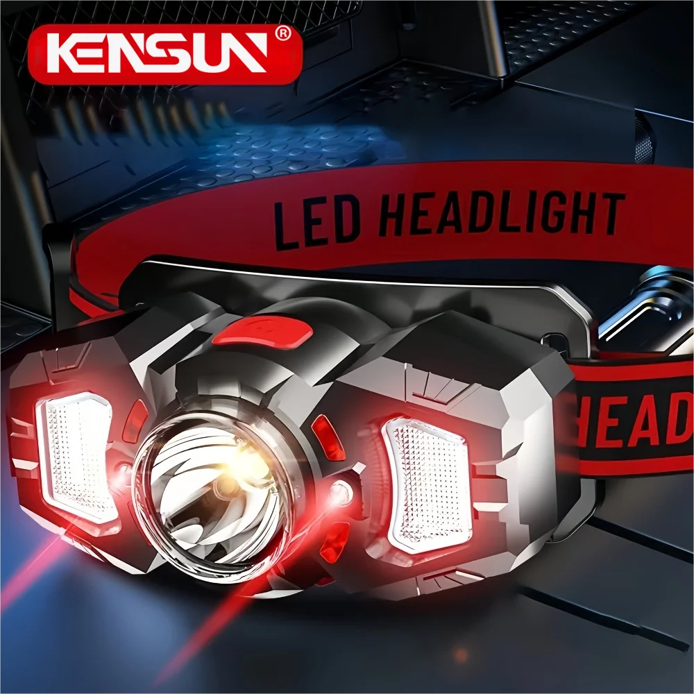 Powerful COB LED Headlamp Type-c Rechargeable Head Flashlight Built-in Battery Outdoor Fishing Camping Lantern Waterproof Torch