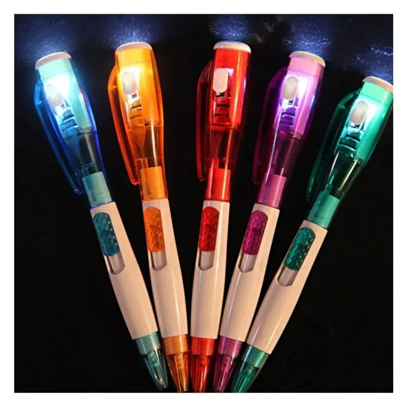 

4pcs Funny Stationary Toy for Children Ballpoint Ball Point Pen Led Flashlight Torch