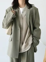 CHIC VEN Korean Autumn Winter Women's Sports Coat Casual Loose V-neck Sweatshirt for Women Thick Warm Tops Office Lady Female - Image 3