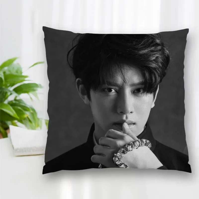 Custom KPOP Super Junior Pillow Slips Polyester Decorative Pillowcases Zipper Pillow Case Pillowcase Cover Square 40x40cm