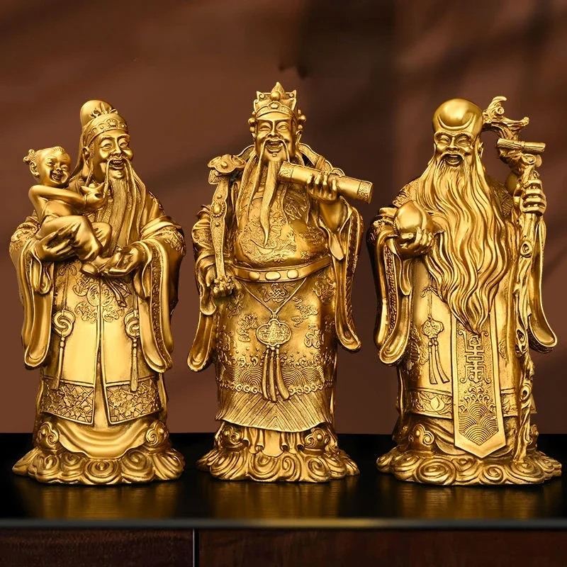 

Pure Brass God of Fortune and Longevity God of Wealth Statue Longevity Star Nafu Home Decoration