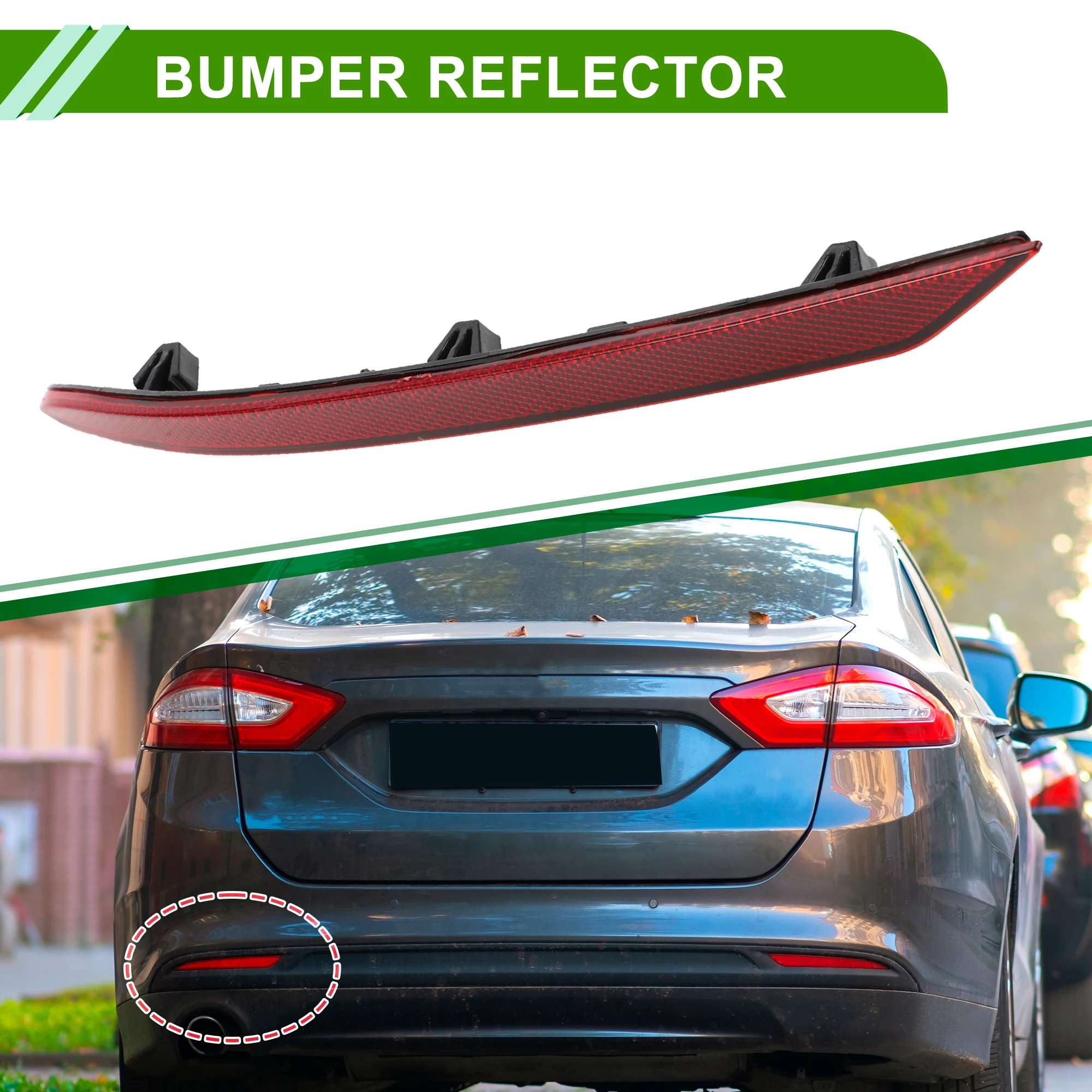 UXCELL Bumper Reflector for Ford Fusion 2019 2020 Durable Red Rear Left Right Bumper Reflector Side Marker