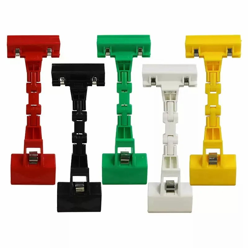 Clipe de logotipo de exibição de varejo clipe de logotipo de dupla face acrílico transparente preço clipe de logotipo produto clipe rotativo