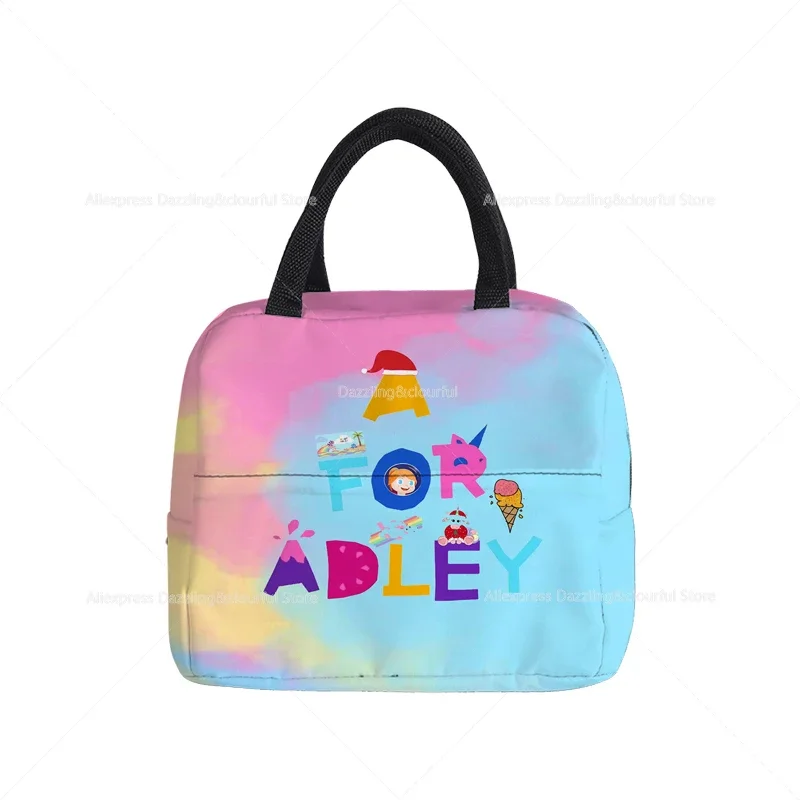 

A for Adley Lunch Bags Unicorn Thermal Insulated Bag Ice Cream Lunch Box Portable Food Cooler Bags Tote Cooler Zipper Handbags