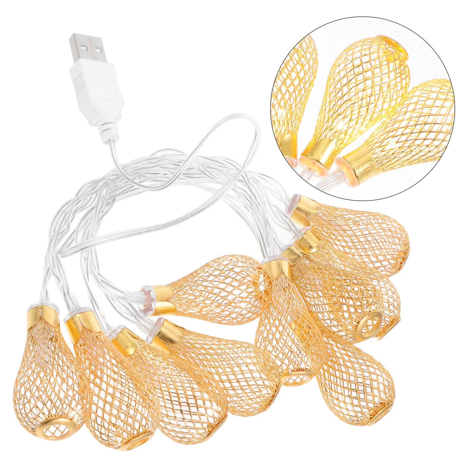 10 LED Water Drop String Lights Moroccan Style Warm Lantern Indoor Hanging Bedroom Patio Party Wedding Xmas Decor