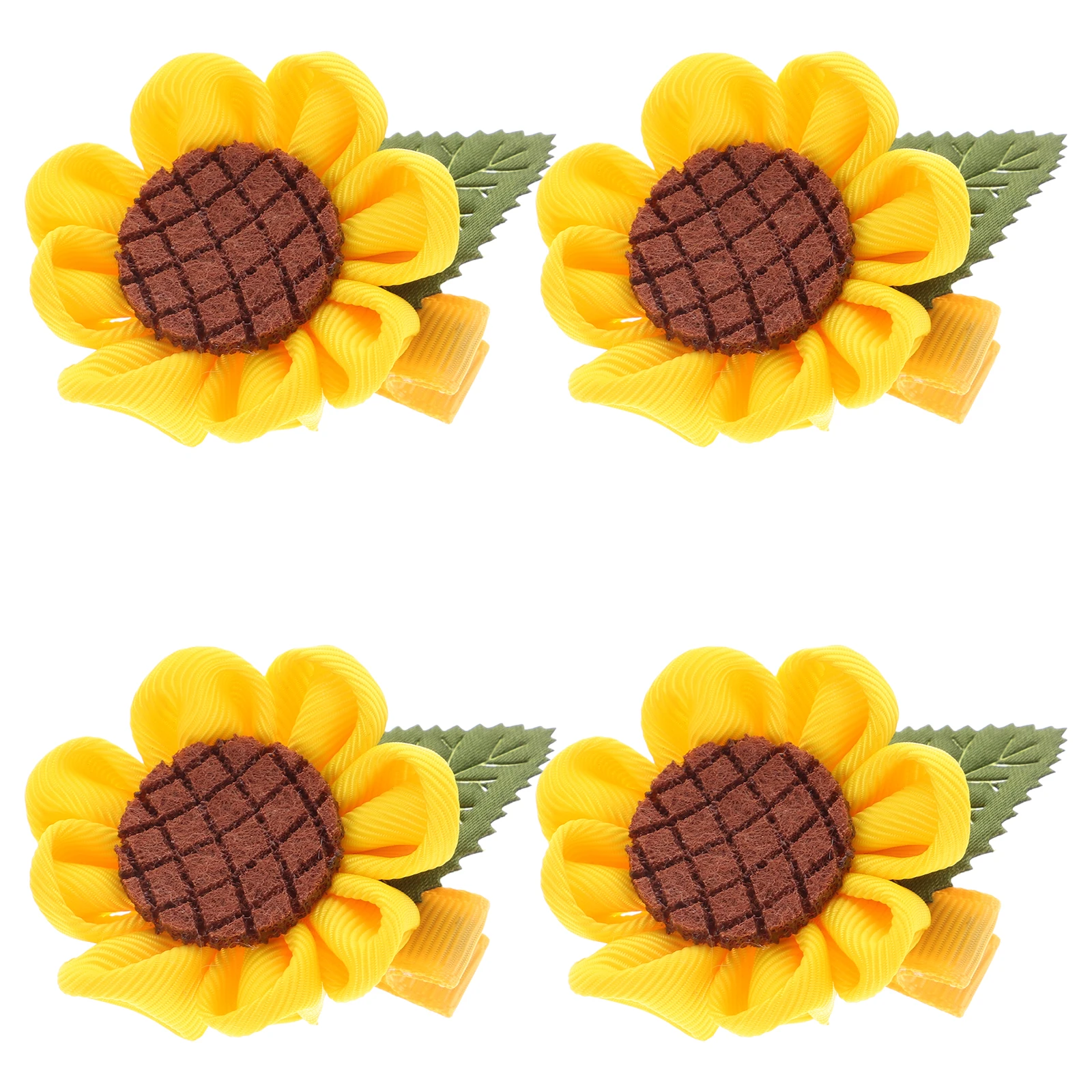 

2 Pairs Sunflower Hair Clips Soft Polyester Women Hair Accessories Bridal Beach Party Everyday Use Cute Floral