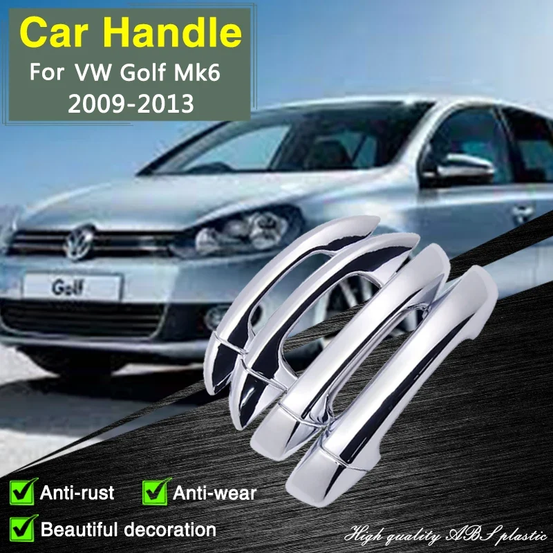 

for Volkswagen VW Golf Mk6 2009 2010 2011 2012 2013 Chrome Door Handle Cover Car Accessories Catch Rustproof Stickers Styliny