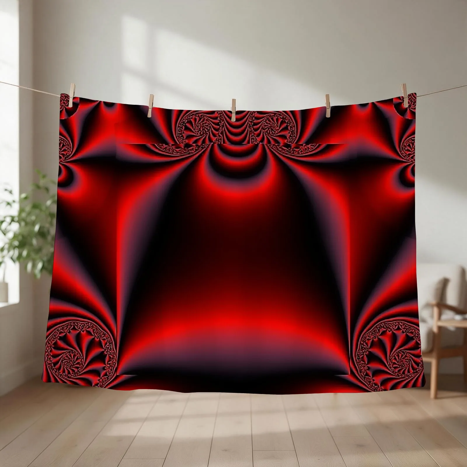 Count Dracula Vampire Fractal Throw Blanket couch cozy soft plush fuzzy picnic outdoor blanket