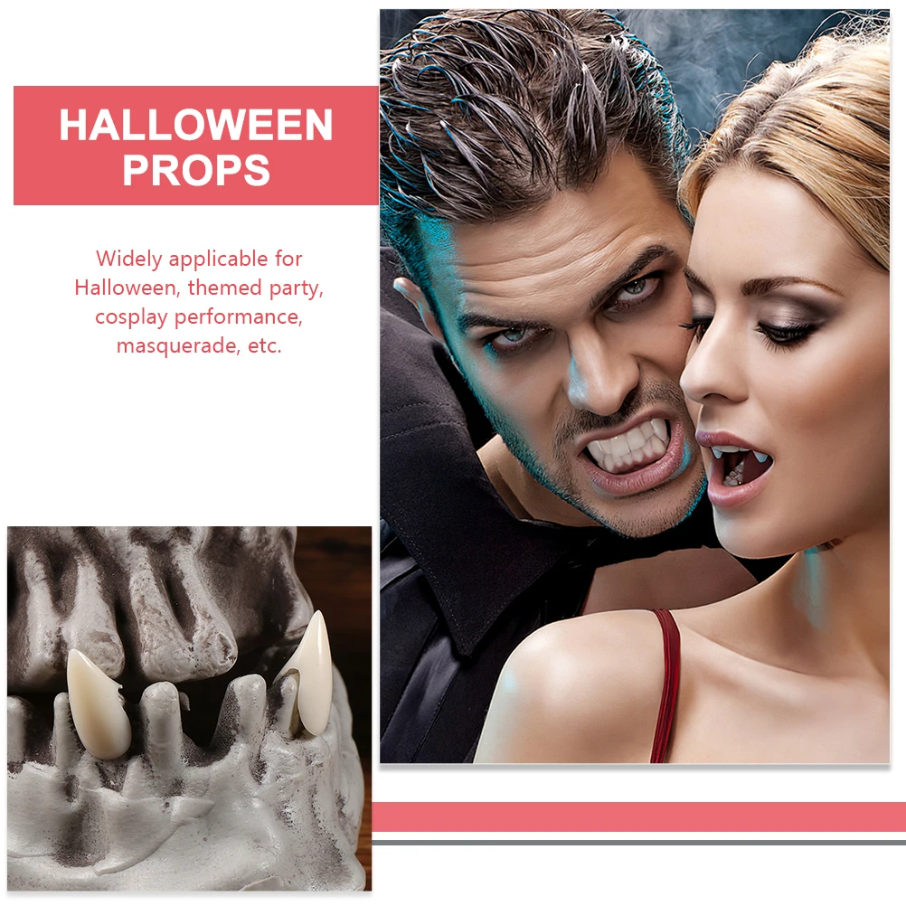 

9 Pairs Teeth Resin Material Halloween Decorative Dentures False Teeth Props Cosplay Accessories Writing Tools