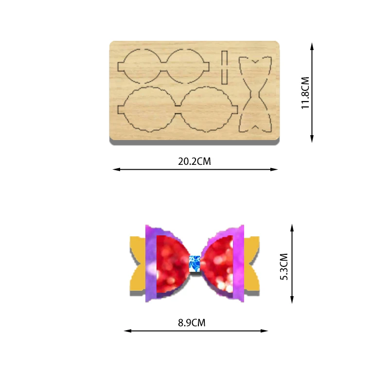 BD63  3 layers Wooden Cutting Dies For Cloud Shaped Bow Hair Clips, Suitable For Many Machines