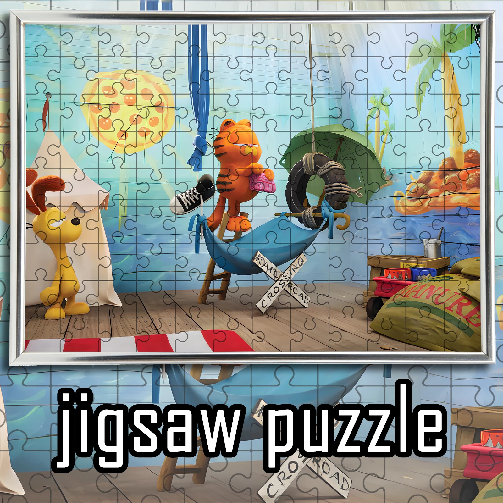 

Яркий пазл-головоломка «Гарфилд: Сцена с гамаком» 108/200/300/500/1000 деталей