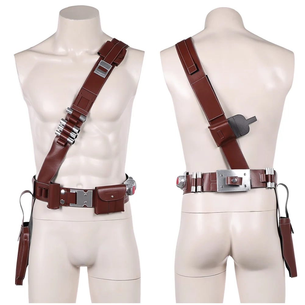 Din Djarin Cosplay Strap Belt Harness Gloves Shoulder Bags Costume Accessories For Adult Men Roleplay Props Halloween Carnival view 2