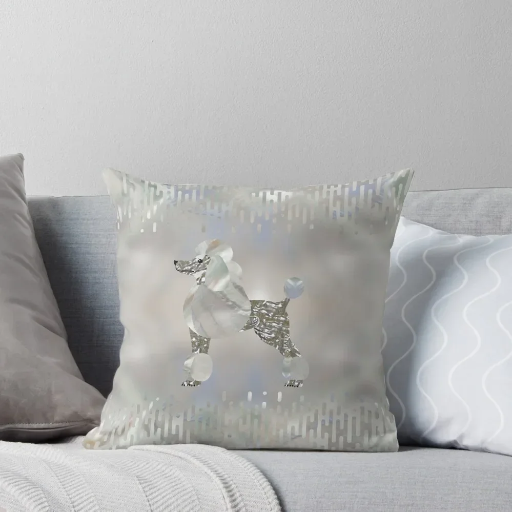 Luxury Pearl and Abalone Poodle Throw Pillow Christmas Pillowcase pillow cover luxury Room decorating items Pillow