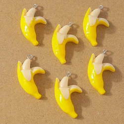 10pcs Resin Simulation Fruit Banana Charms Pendants for Earrings Necklace DIY Jewelry Making Accessories Supplies