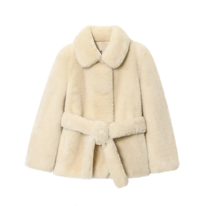 Long Faux Fur Coat Woman Winter White Faux Mink Female Jackets Elegant artificial Hairy Fluffy Cardigan Outerwear Hot Clothes
