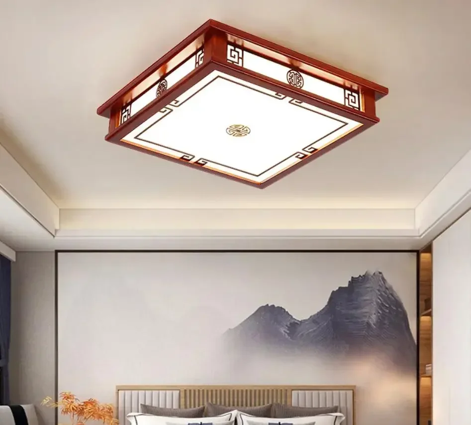 현대 중국식 원목 앤티크 LED 천장등 분위기 있는 가정용 거실 식당 서재 침실 중국풍 램프