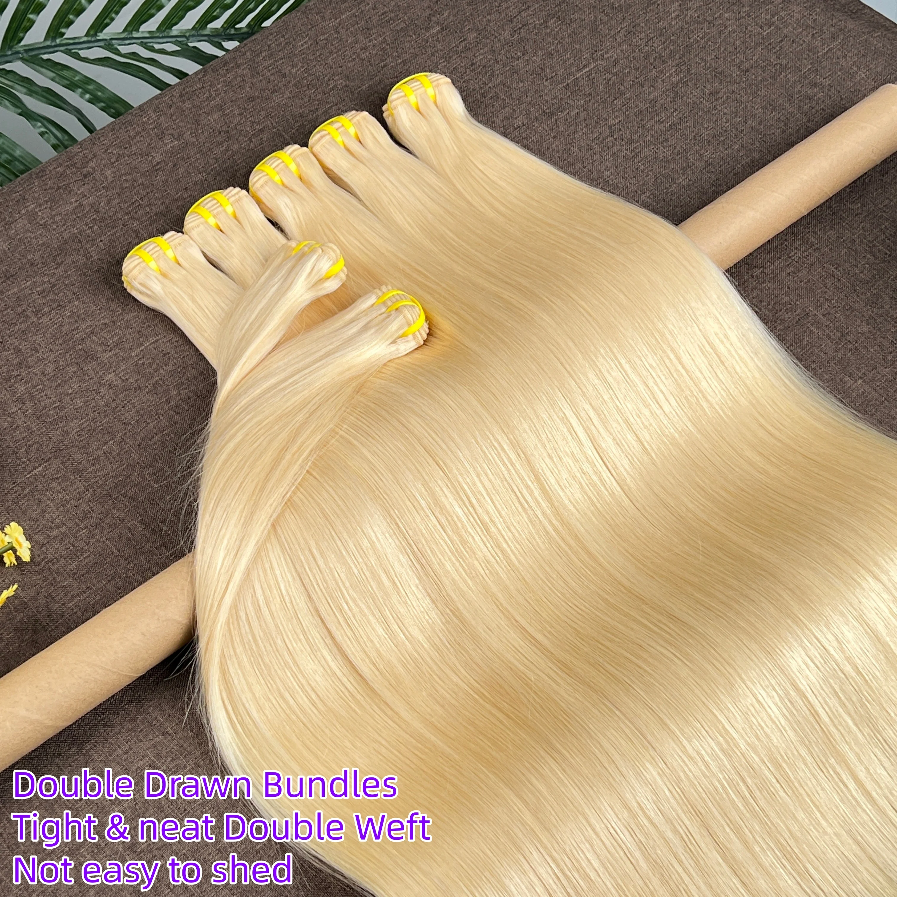 18A #613Blonde Bundles Human Hair 12-30 Inch Straight Hair 1 3 4 Bundles 100% Unprocessed Virgin Hair Weave Extensions For Women