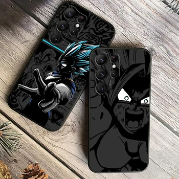 Luxe D-Dragon Ball Art Goku Voor Samsung Galaxy S24 S23 S22 S21 S20 Fe S10 S10e Plus Ultra Pro Lite 5G Zwarte Hoes Telefoonhoes