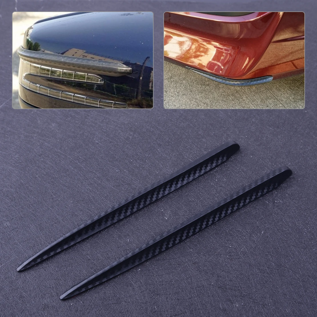 CITALL 2pcs Auto Paraurti di Protezione Guardia Angolo di Protezione Anti-Graffio Strisce di Adesivo In Fibra di Carbonio di Stile Del Corpo Specchio Bar di Protezione