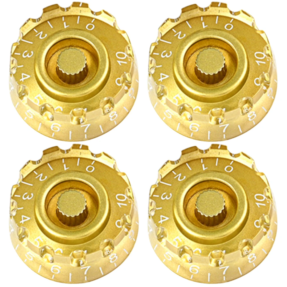 

4 Pcs Guitar Knob Potentiometer Volume Tone Blank Speaker and Knobs Bass Plastic