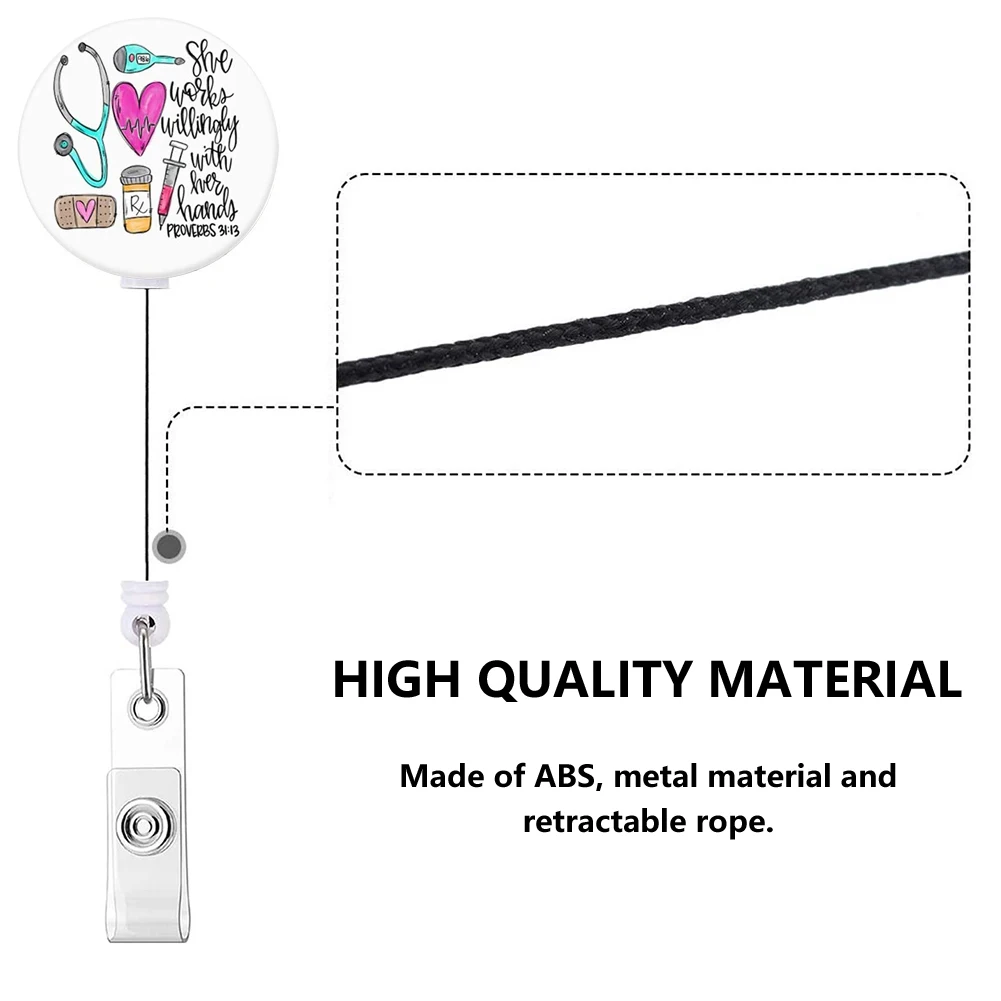 Porte-Danemark ge Rétractable avec Pince Alligator pour Infirmière, Carte d'Identité pour Enseignant, Cadeau Décoratif Mignon et Amusant, Travail Médical