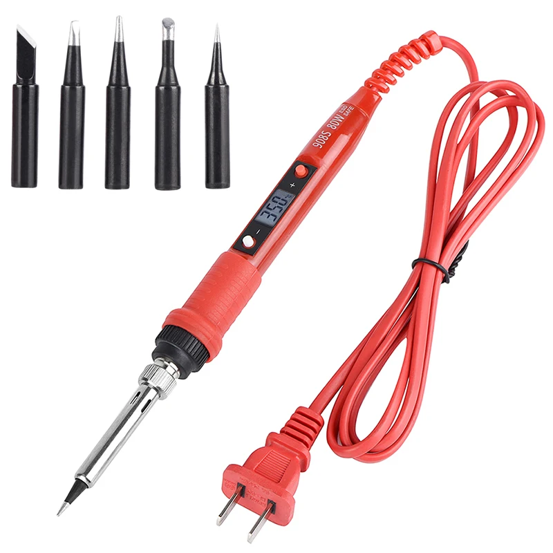 JCD 80W Digital Electric Soldering Iron Kit Temperature Adjustable 220V 110V Welding Tools Ceramic Heater Soldering Tips Rework