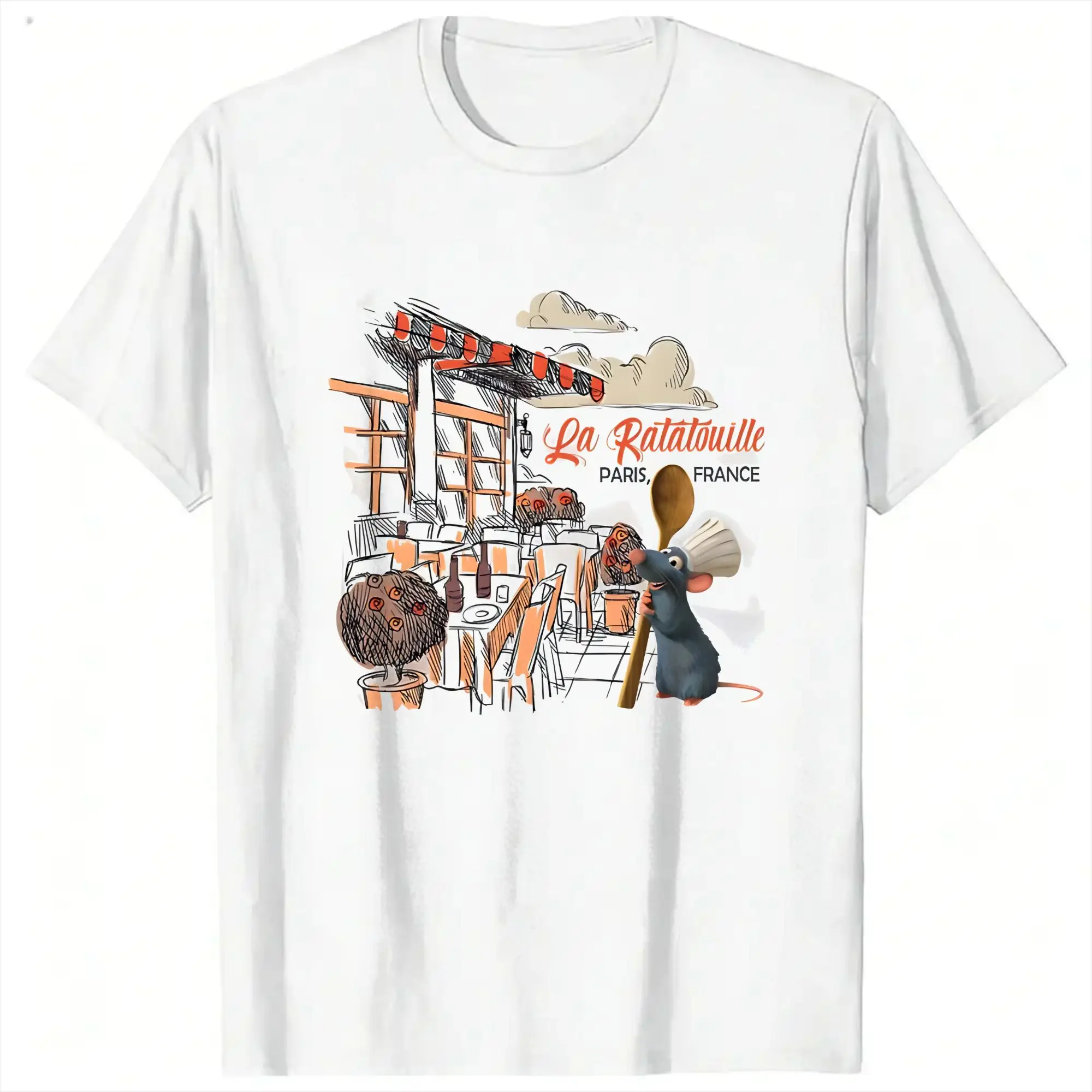 Ratatouille T-Shirts Men  Fashion Pure Cotton Tee Shirt Crew Neck Short Sleeve T Shirts New Arrival Clothes