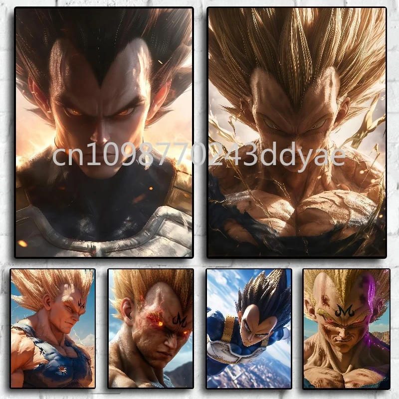 

Classic Super Saiyan Anime Dragon Ball Poster Goku Vegeta Art Painting Family Wall Decoration Printing Canvas Painting Gift