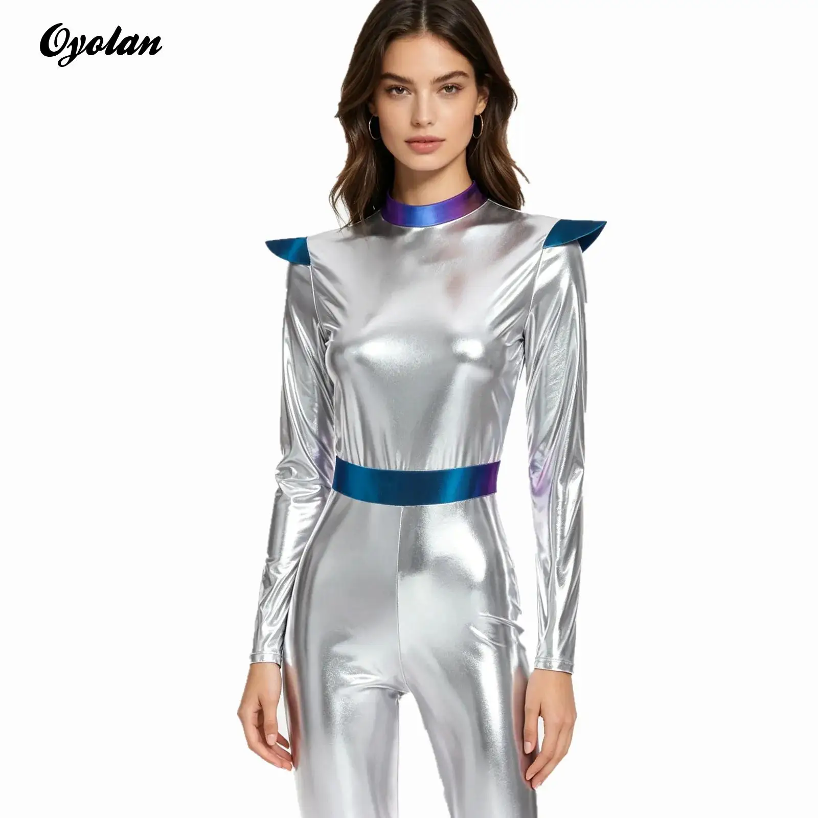 Disfraz de astronauta para mujer, Robot alienígena, cadete espacial, disfraz de Cosplay de Cutie, vestido de fiesta del mundo futuro de Halloween, mono largo de astronauta