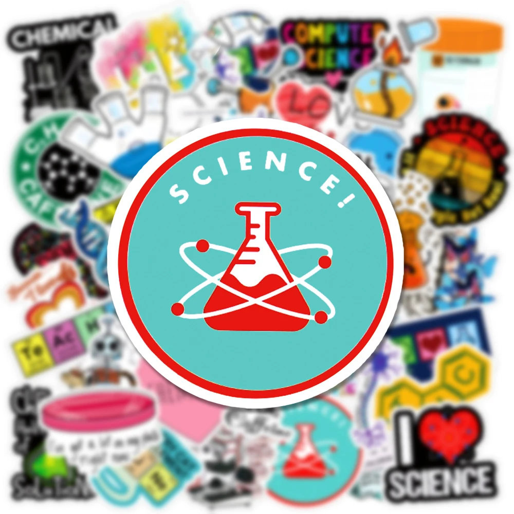 10/30/50pcs Funny Science Chemistry Laboratory Cartoon Stickers Scrapbooking Wall Luggage Laptop Waterproof Kid Sticker Decal