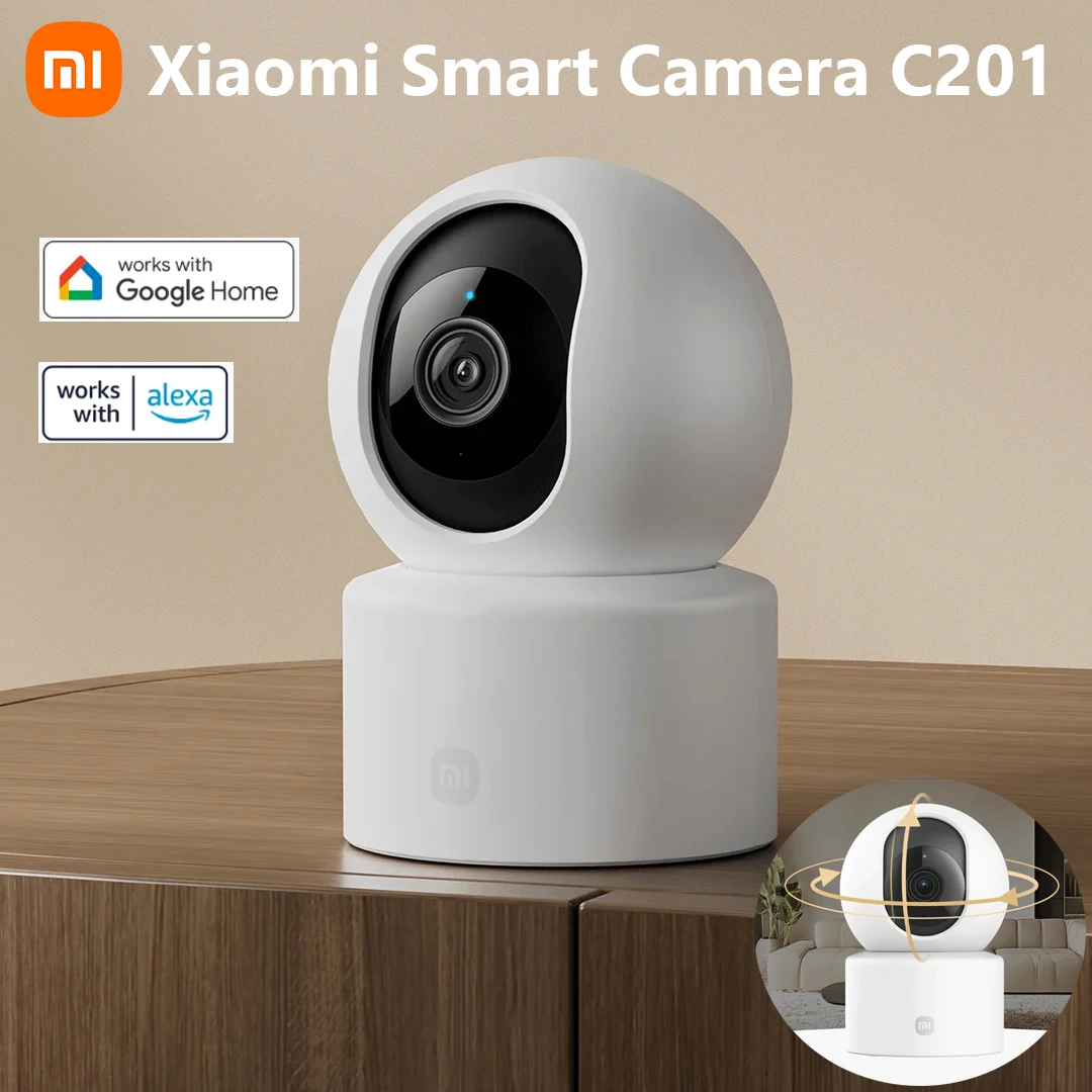 

Xiaomi C201 Умная домашняя камера безопасности 360° ° Веб-камера 1080P HD AI Обнаружение человека Ночное видение Работа с приложением Google Assistant Mijia