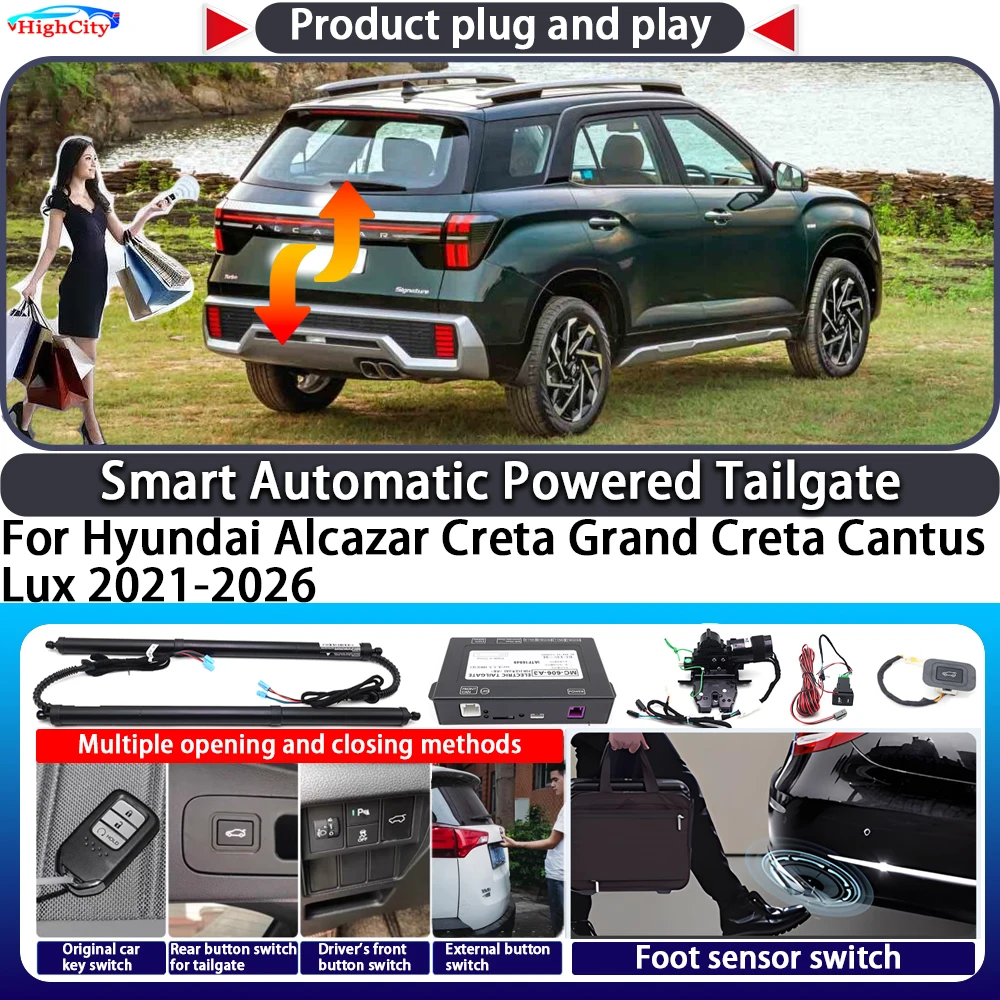 For Hyundai Alcazar Creta Grand Creta Cantus Lux 2021-2026 Smart Automatic Powered Tailgate Key Close Electric Power Tailgate
