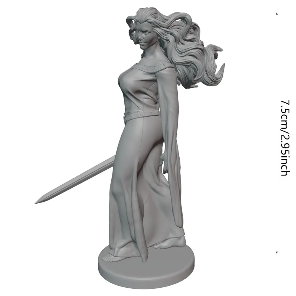 Miniatura de resina 75mm para coleccionismo – Figura sin pintar 1/24 - imagen 2