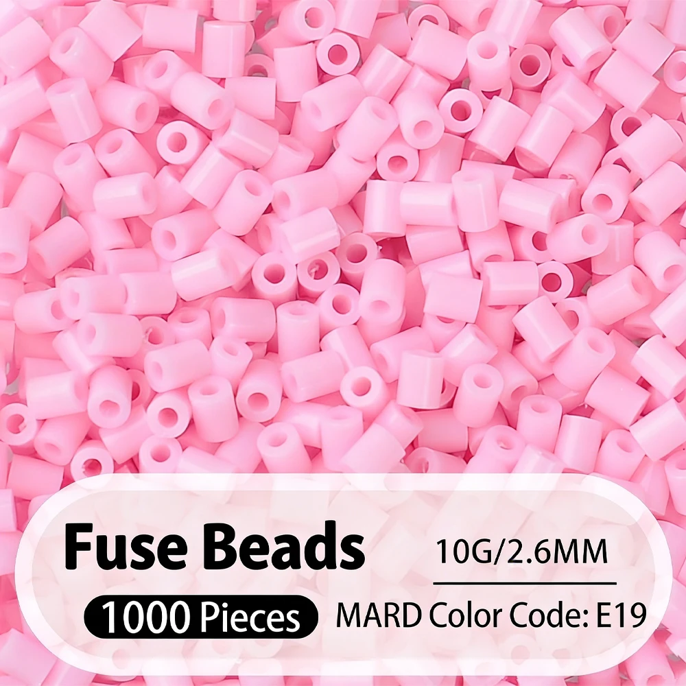 2.6mm Bulk Pink Color Series Perler Beads Refill Pack - 1000/5000pcs Fusible DIY Art Craft Fuse Beads for Mosaic Puzzle Kits