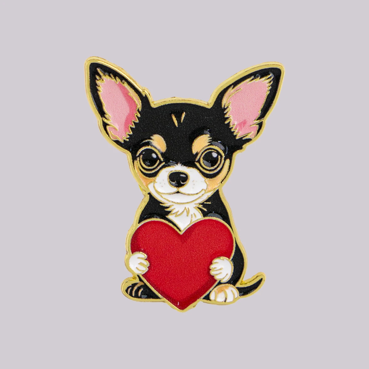 Cute Dog Enamel Pin Heart Brooch Pines Lapel Pins Badge on Backpack Clothing Accessories Animal Jewelry Friends Gifts