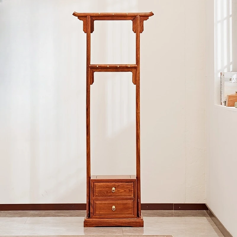 

Red sandalwood floor hanger living room home bedroom coat rack new Chinese solid wood drying rack mahogany furniture