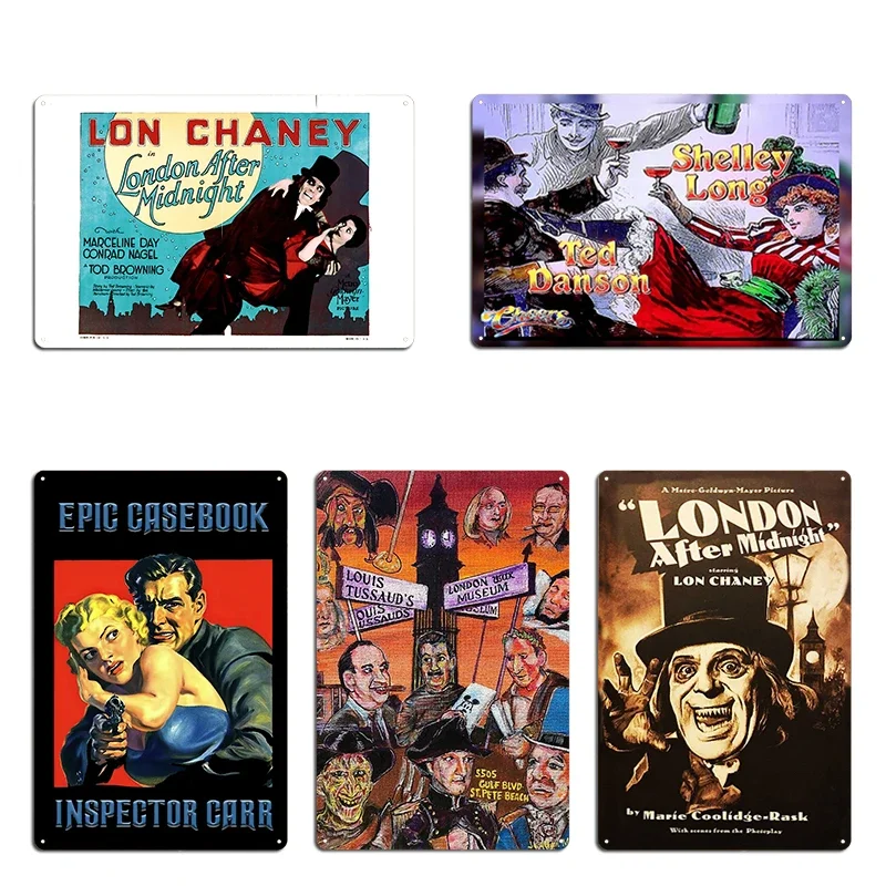London After Midnight Lon Chaney Cleaned Up Image Epic Casebook of Inspector Carr Cover Art Metal Living Room Tin Sign Poster
